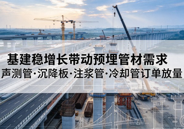 薛城基建稳增长带动预埋监测管材需求，声测管、沉降板、注浆管订单持续放量